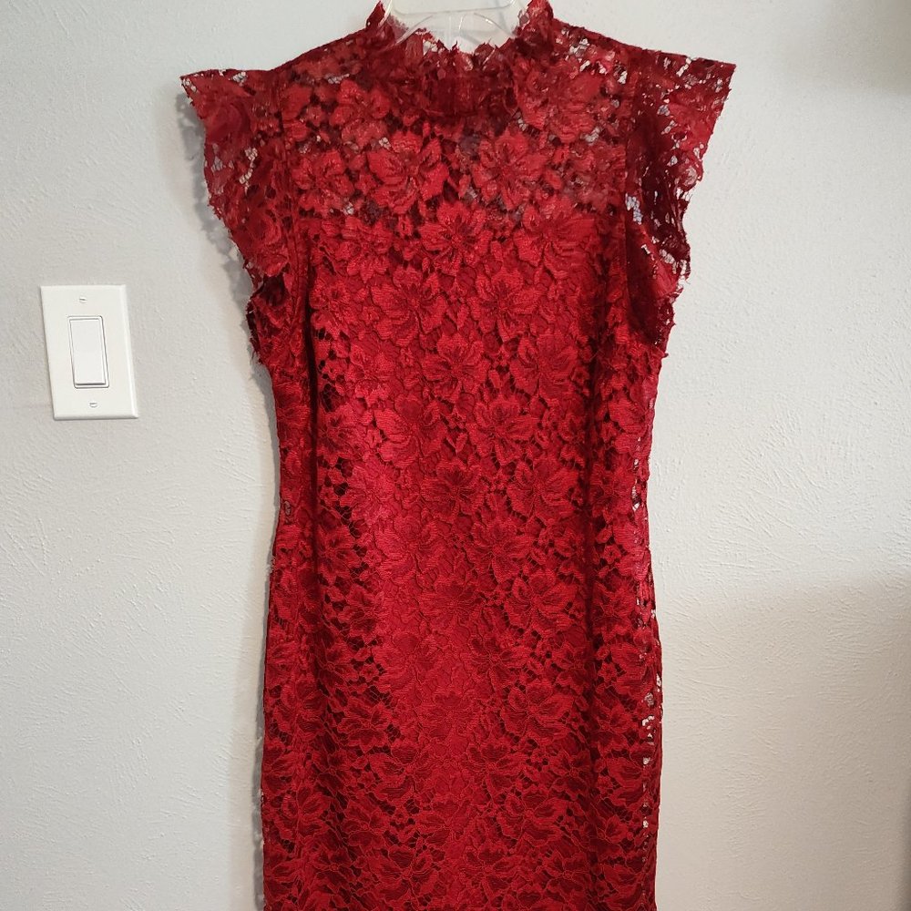 Fun Red Lace Cocktail Dress Size 12